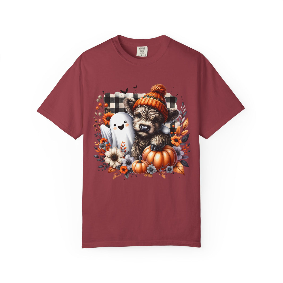 Halloween Cow & Ghost T-Shirt — Autumn Pumpkin Cozy Tee