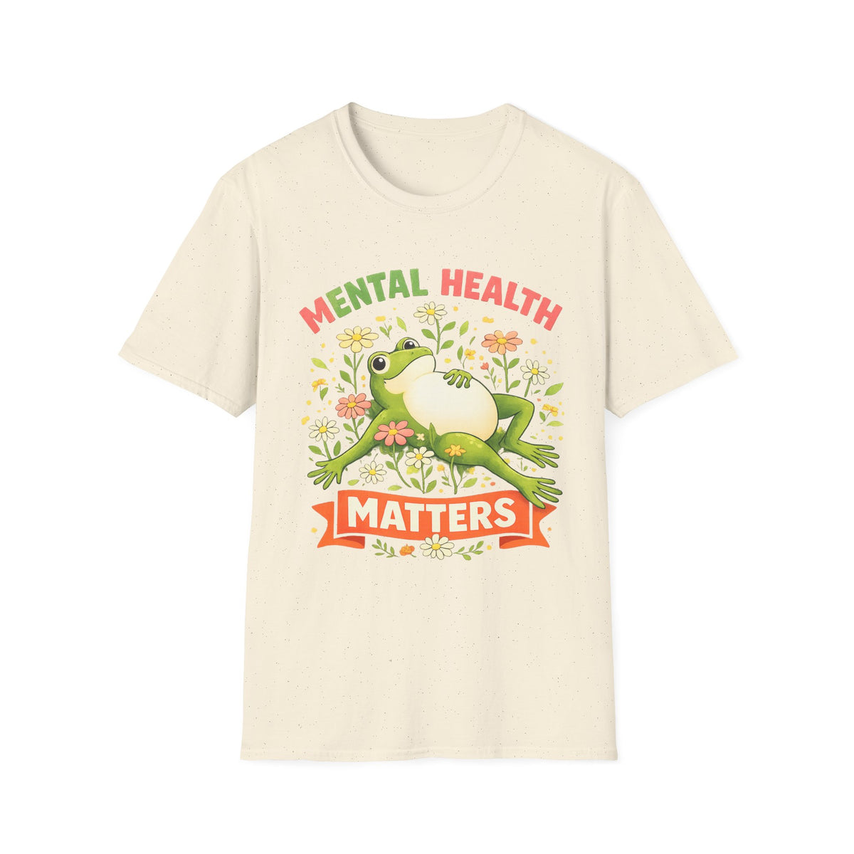 Mental Health Matters Frog T-Shirt — Cute Floral Awareness Tee