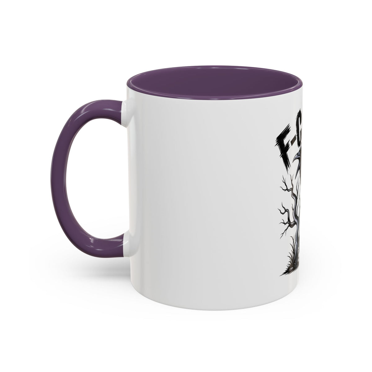 Raven Skull Coffee Mug — Gothic "F-CAW-F" Accent Mug (11/15oz)