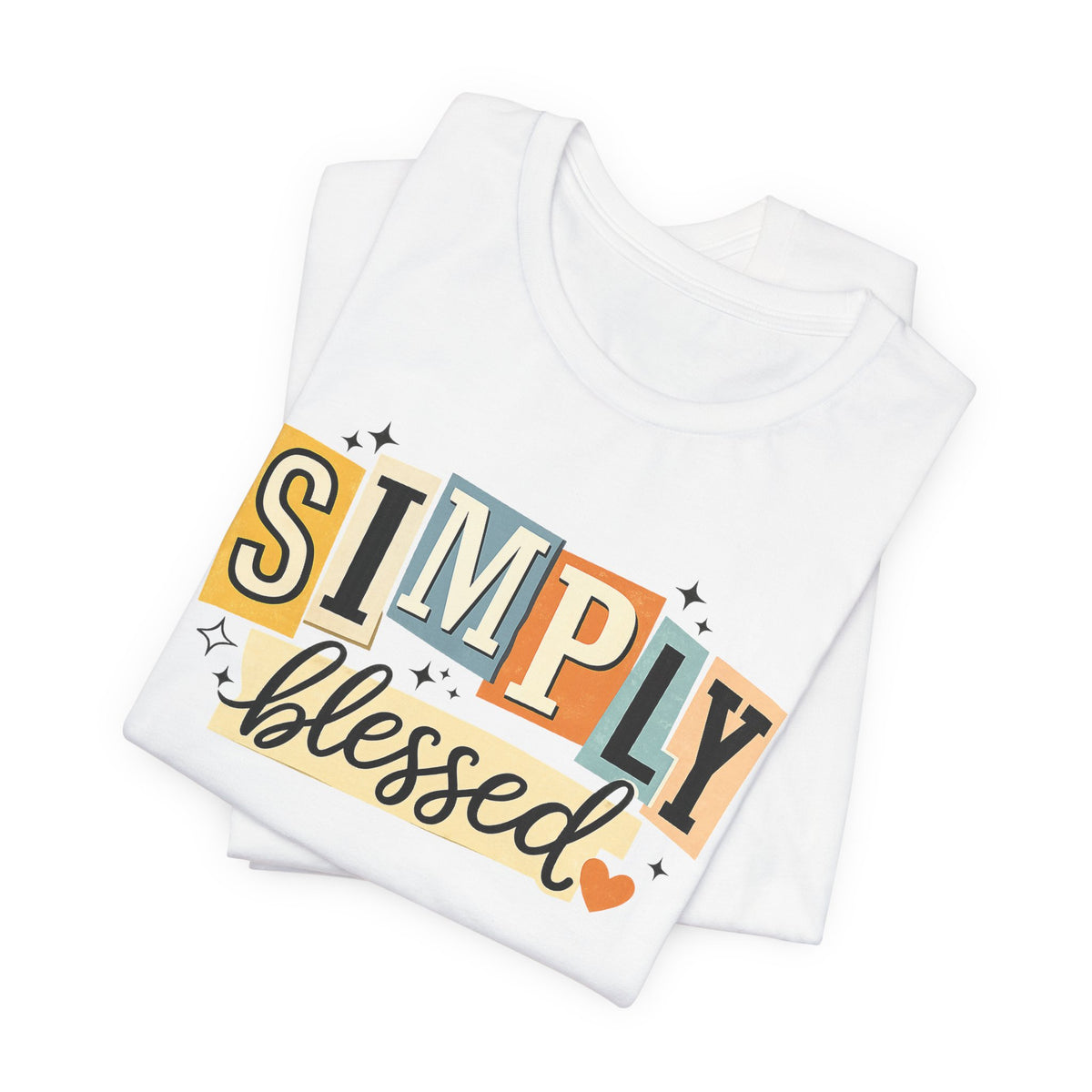 Simply Blessed T-Shirt — Retro Script Faith Tee