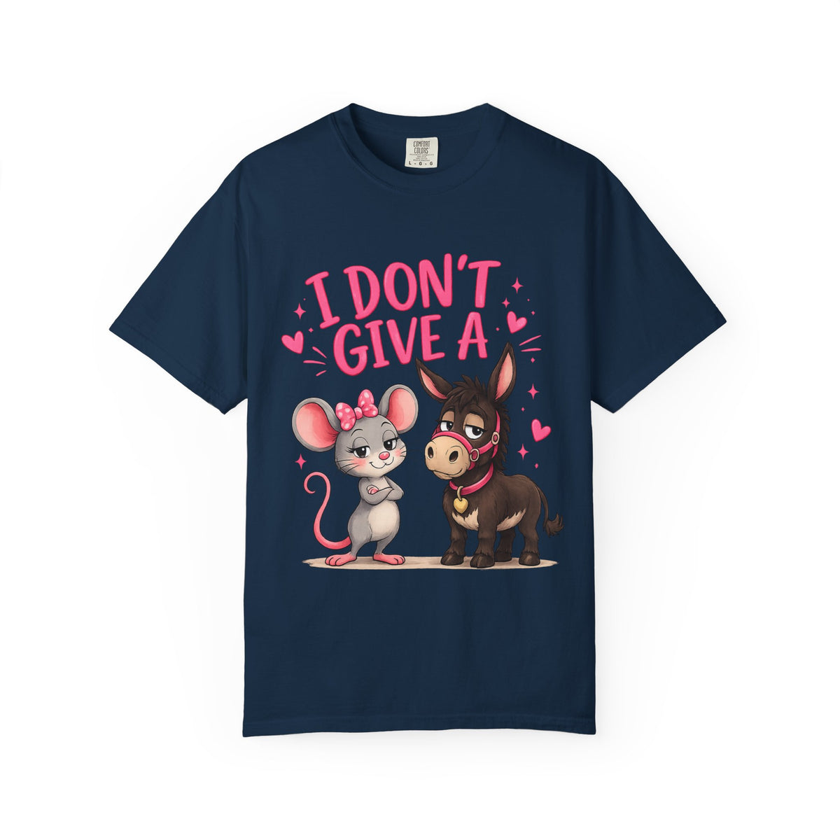 I Don't Give a — Cute Mouse & Donkey Graphic Tee
