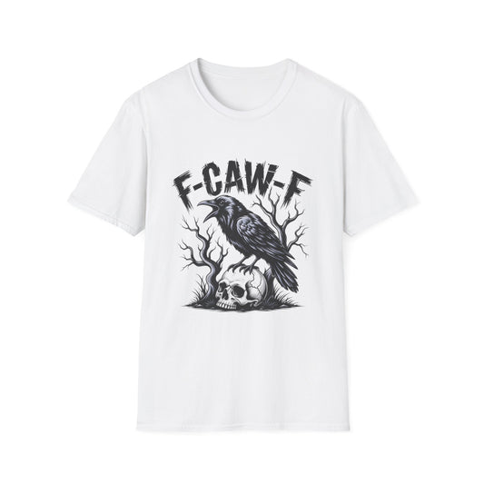 T-Shirt — 'F-CAW-E' Raven Graphic Tee (Gothic Crow Design)
