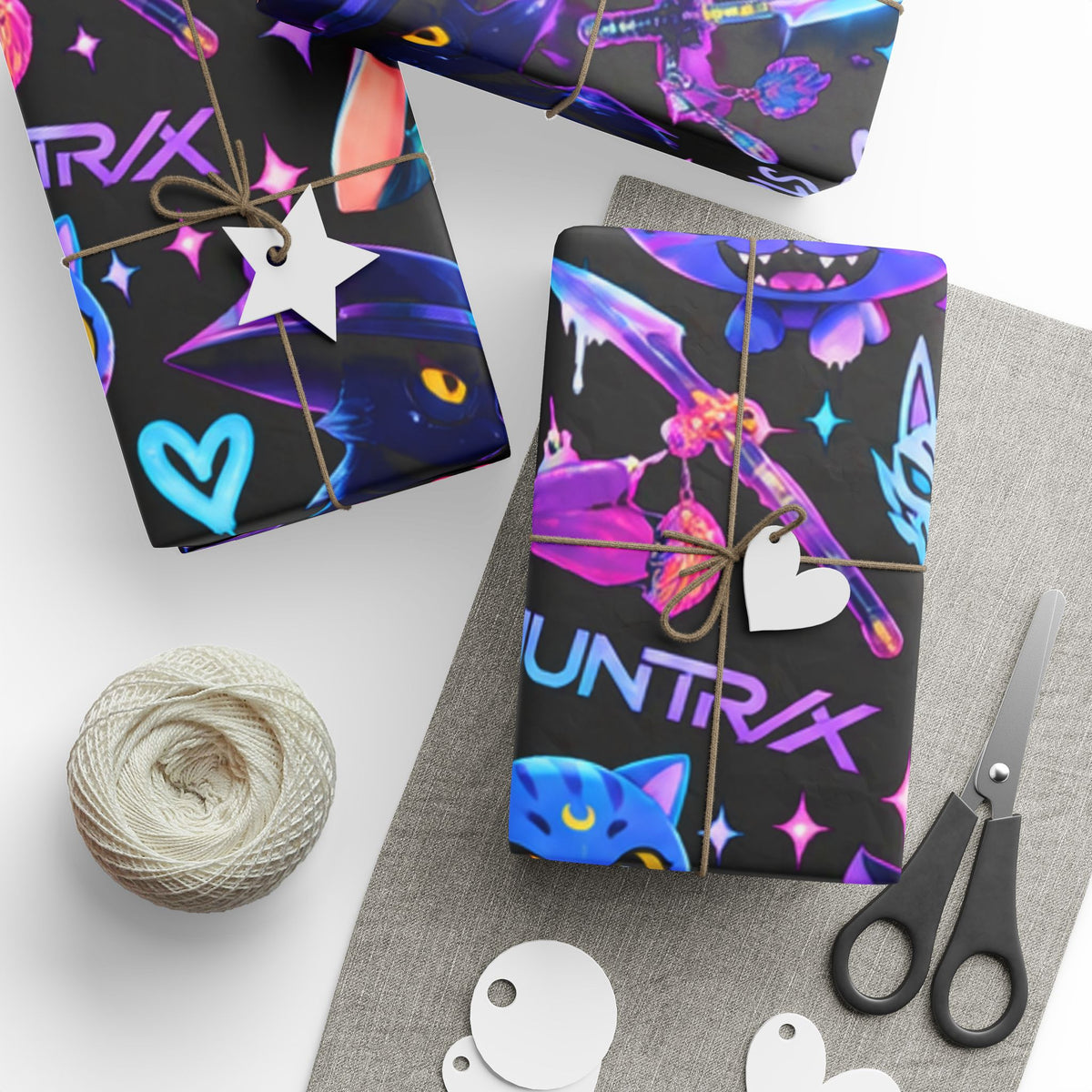 K-Pop Demon Hunters Wrapping Paper — Neon Anime Girls Gift Wrap