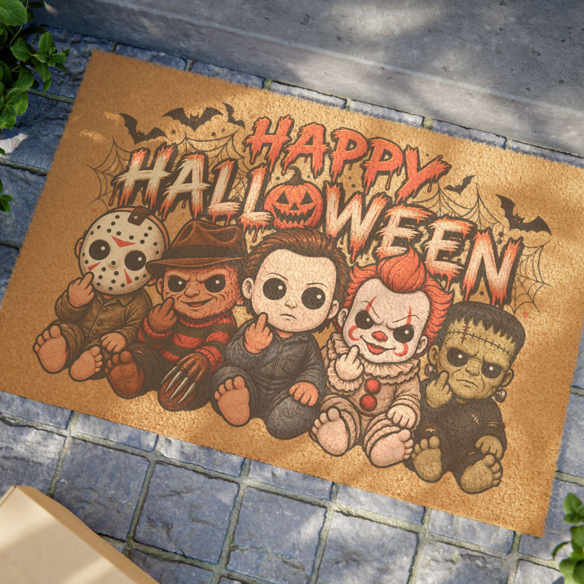 Happy Halloween Horror Icons Doormat