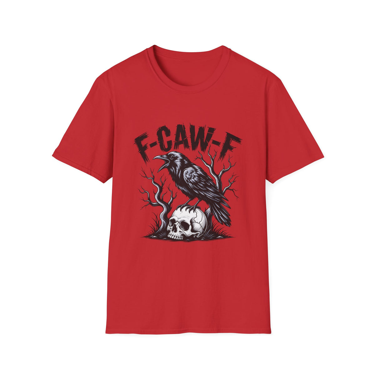 T-Shirt — 'F-CAW-E' Raven Graphic Tee (Gothic Crow Design)