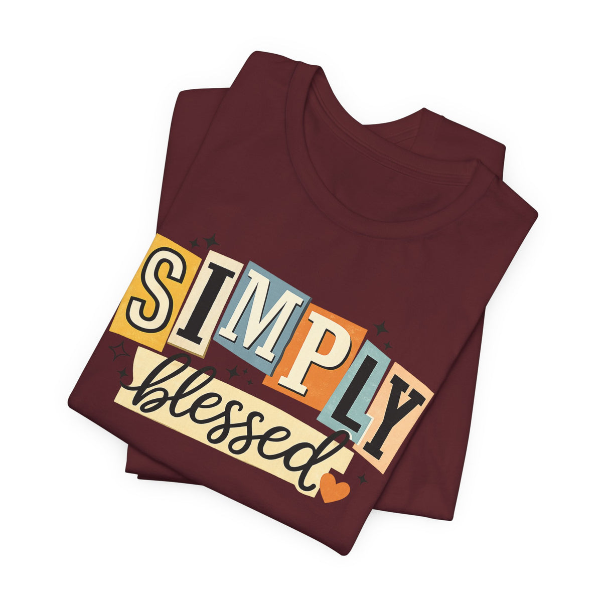 Simply Blessed T-Shirt — Retro Script Faith Tee