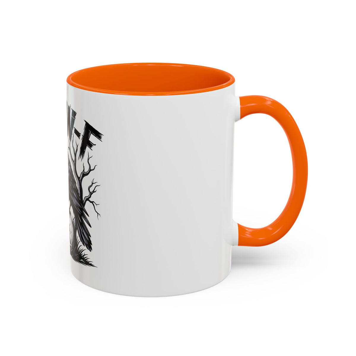 Raven Skull Coffee Mug — Gothic "F-CAW-F" Accent Mug (11/15oz)