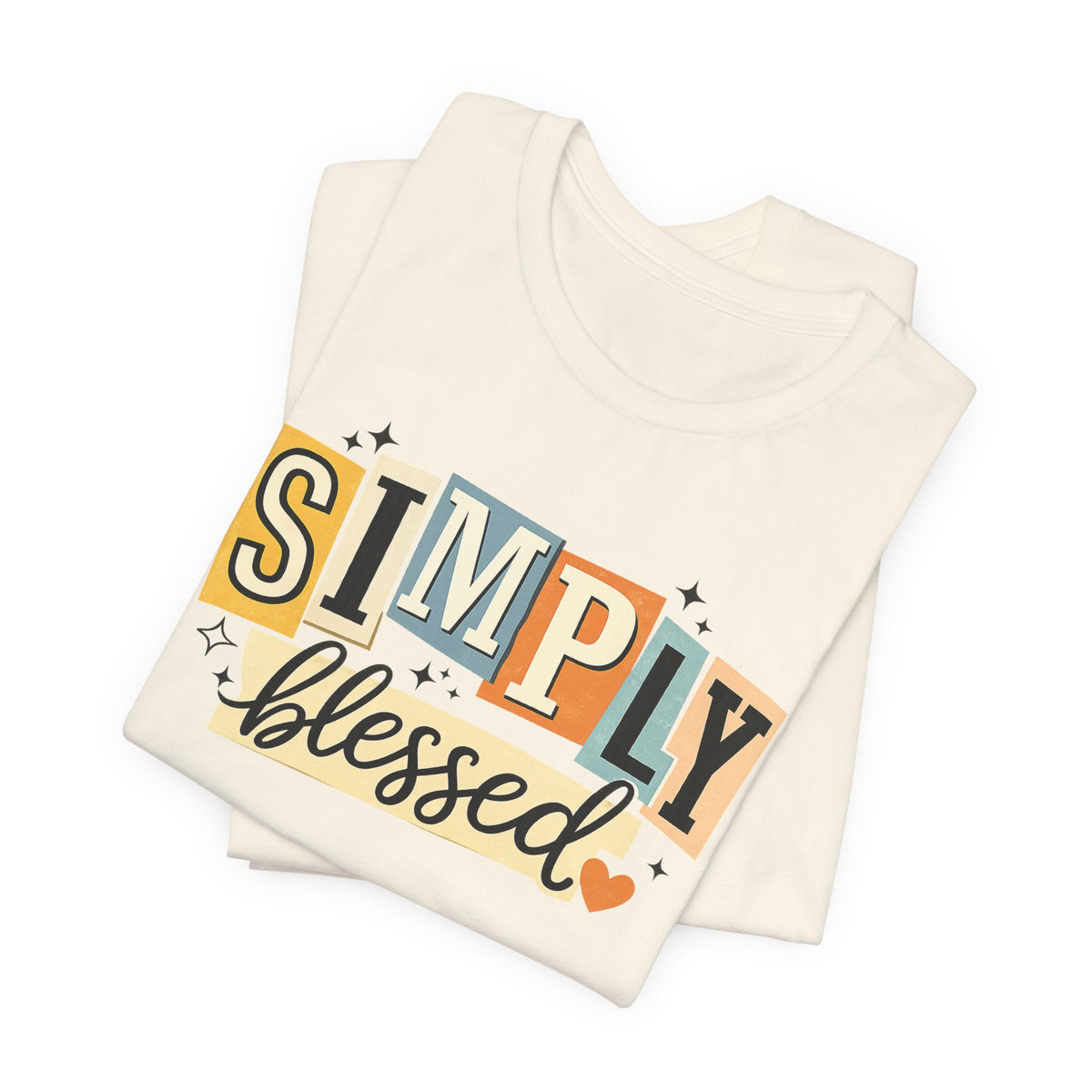 Simply Blessed T-Shirt — Retro Script Faith Tee