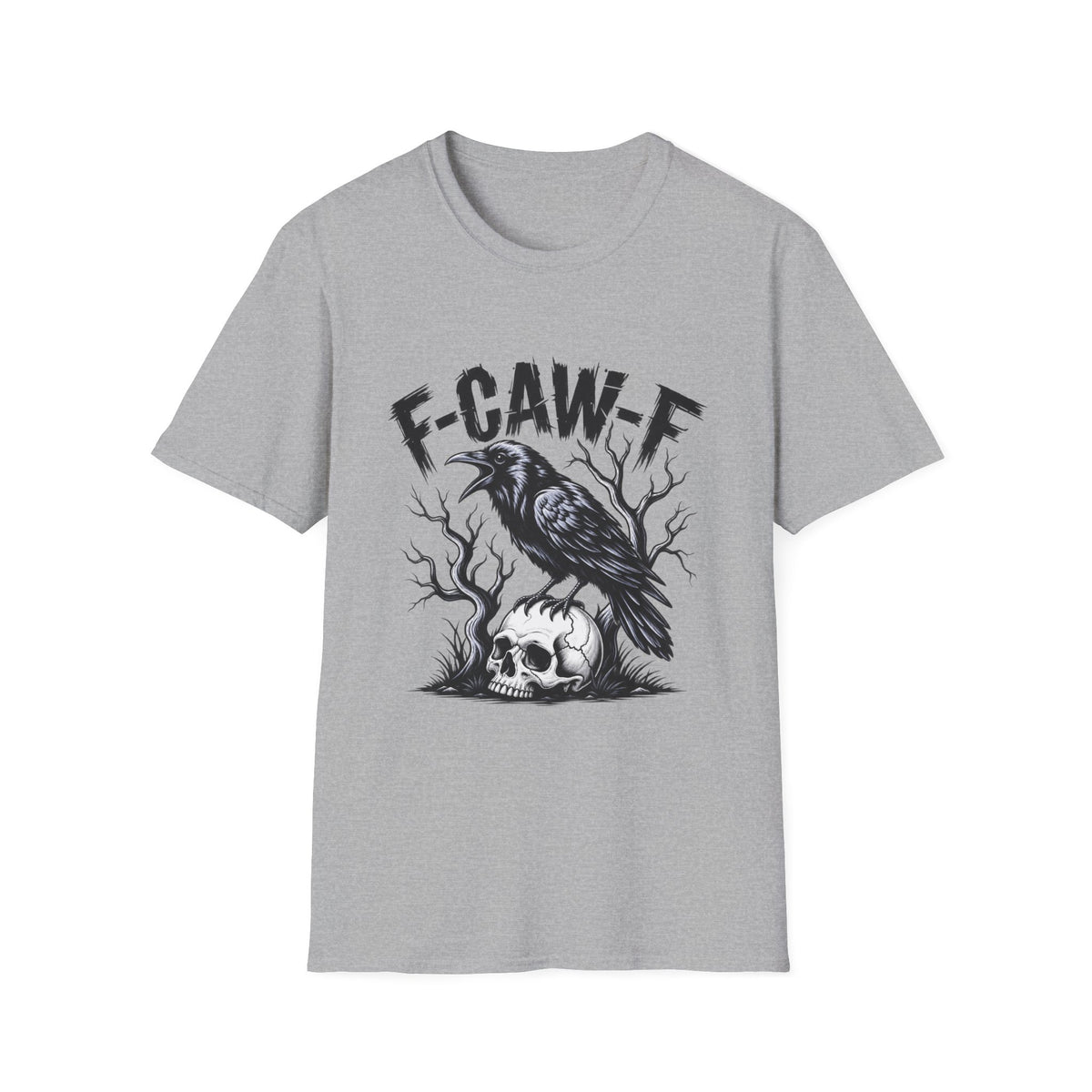 T-Shirt — 'F-CAW-E' Raven Graphic Tee (Gothic Crow Design)