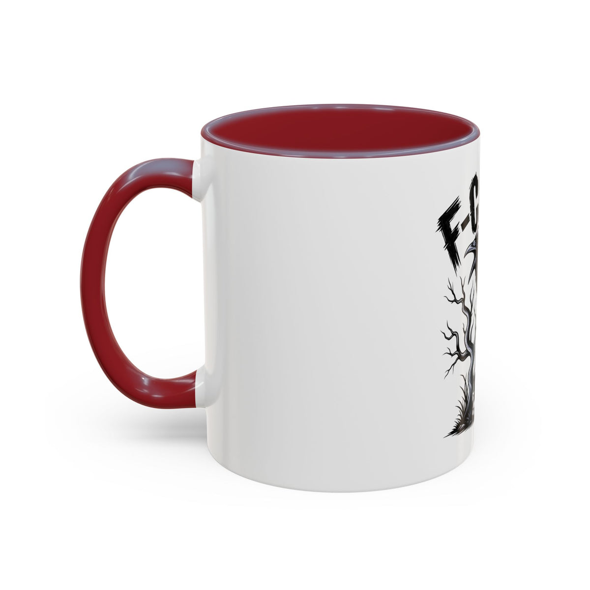 Raven Skull Coffee Mug — Gothic "F-CAW-F" Accent Mug (11/15oz)