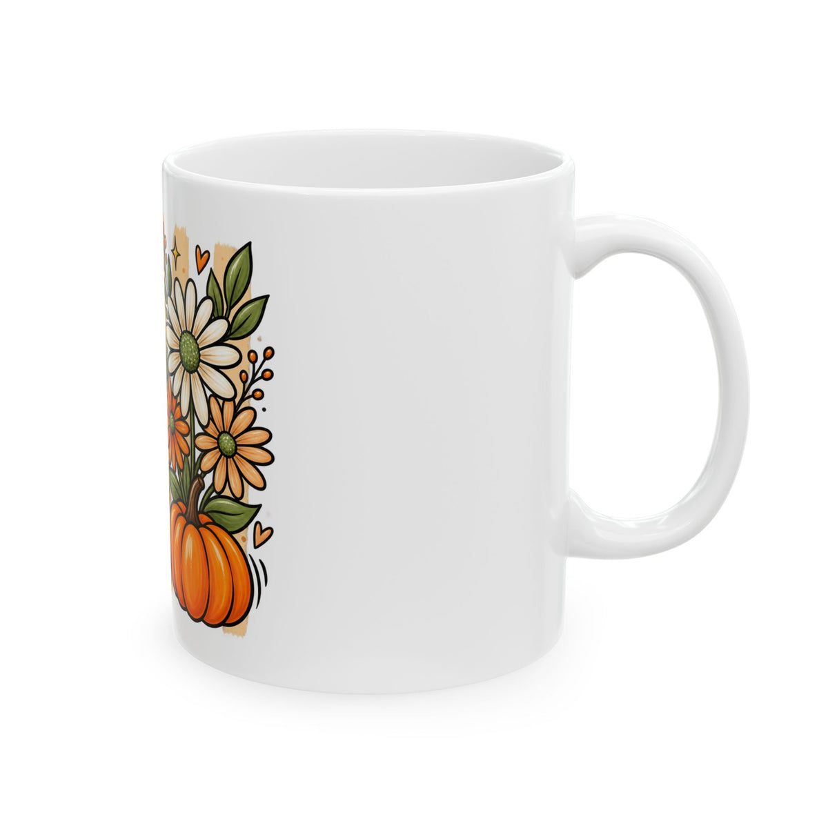 God Is Good All The Time Ceramic Mug — Autumn Pumpkin & Daisy Christian Coffee Cup
