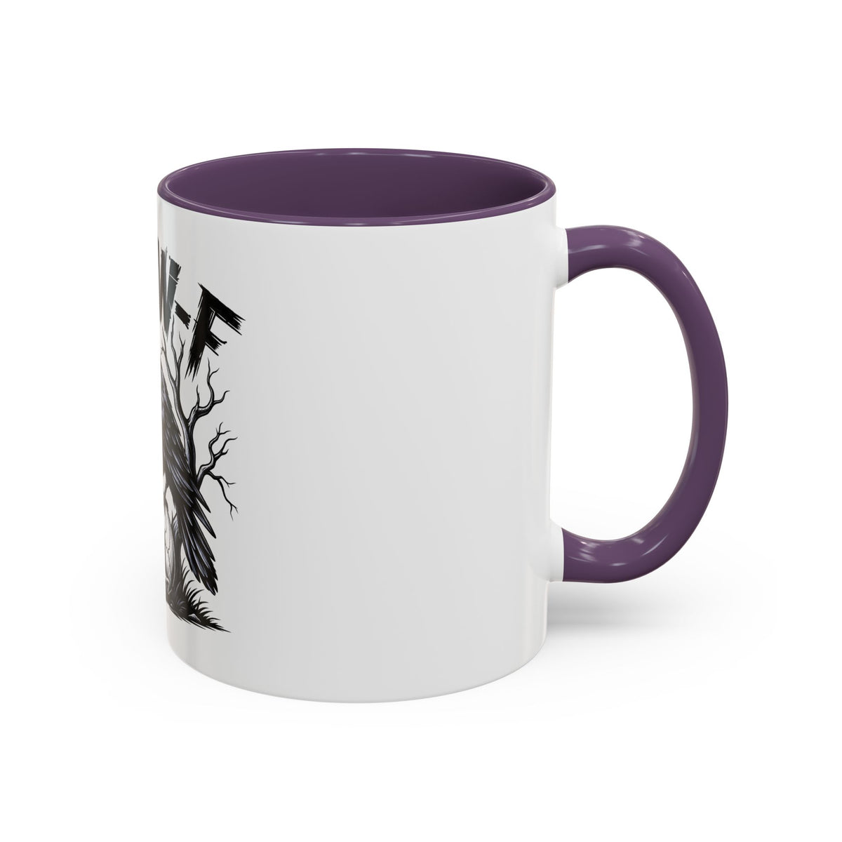 Raven Skull Coffee Mug — Gothic "F-CAW-F" Accent Mug (11/15oz)