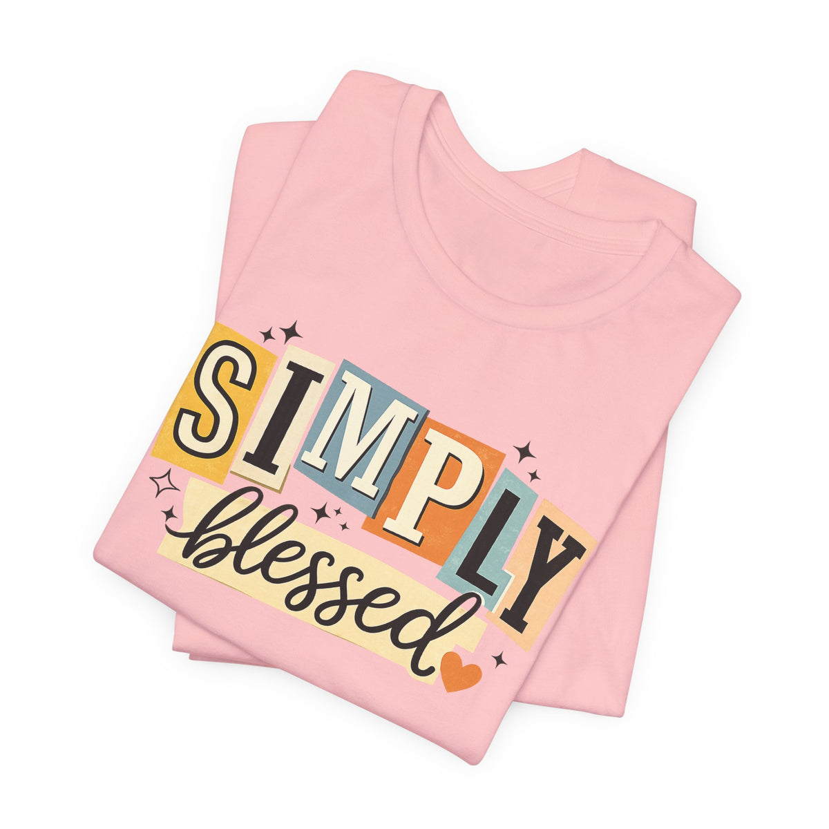 Simply Blessed T-Shirt — Retro Script Faith Tee