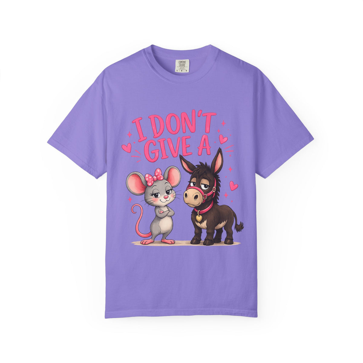 I Don't Give a — Cute Mouse & Donkey Graphic Tee