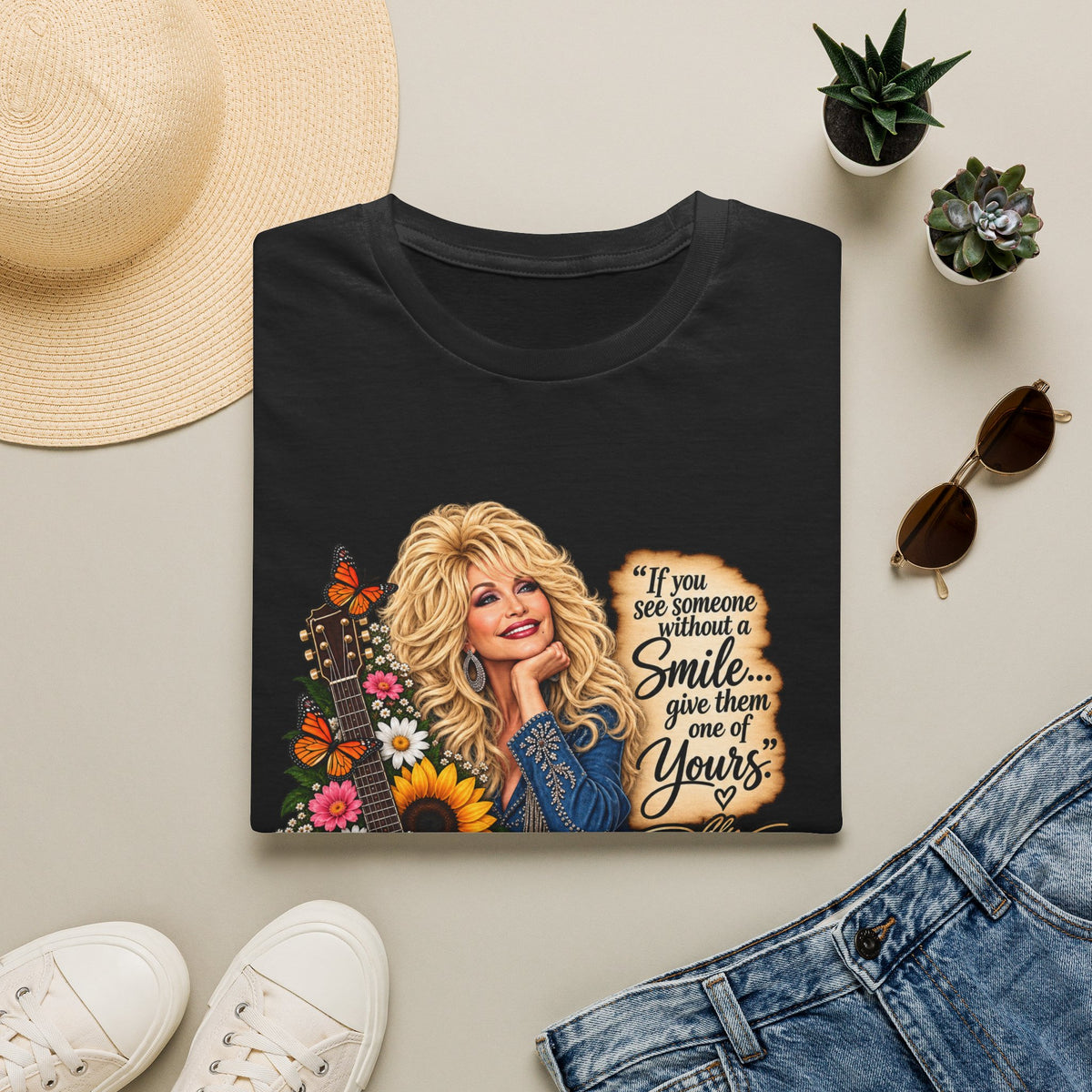 Dolly Parton Tribute T-Shirt — “If you see someone without a smile…” Graphic Tee