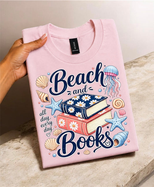 Beach and Books T-Shirt — Summer Reading Graphic Tee