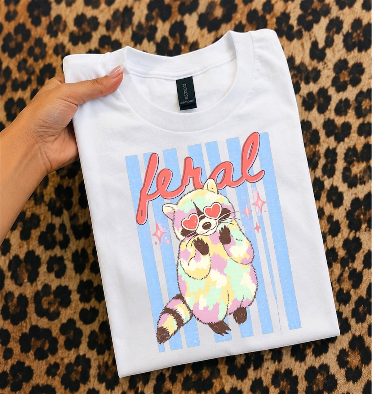 Kawaii 'Feral' Raccoon Graphic T-Shirt