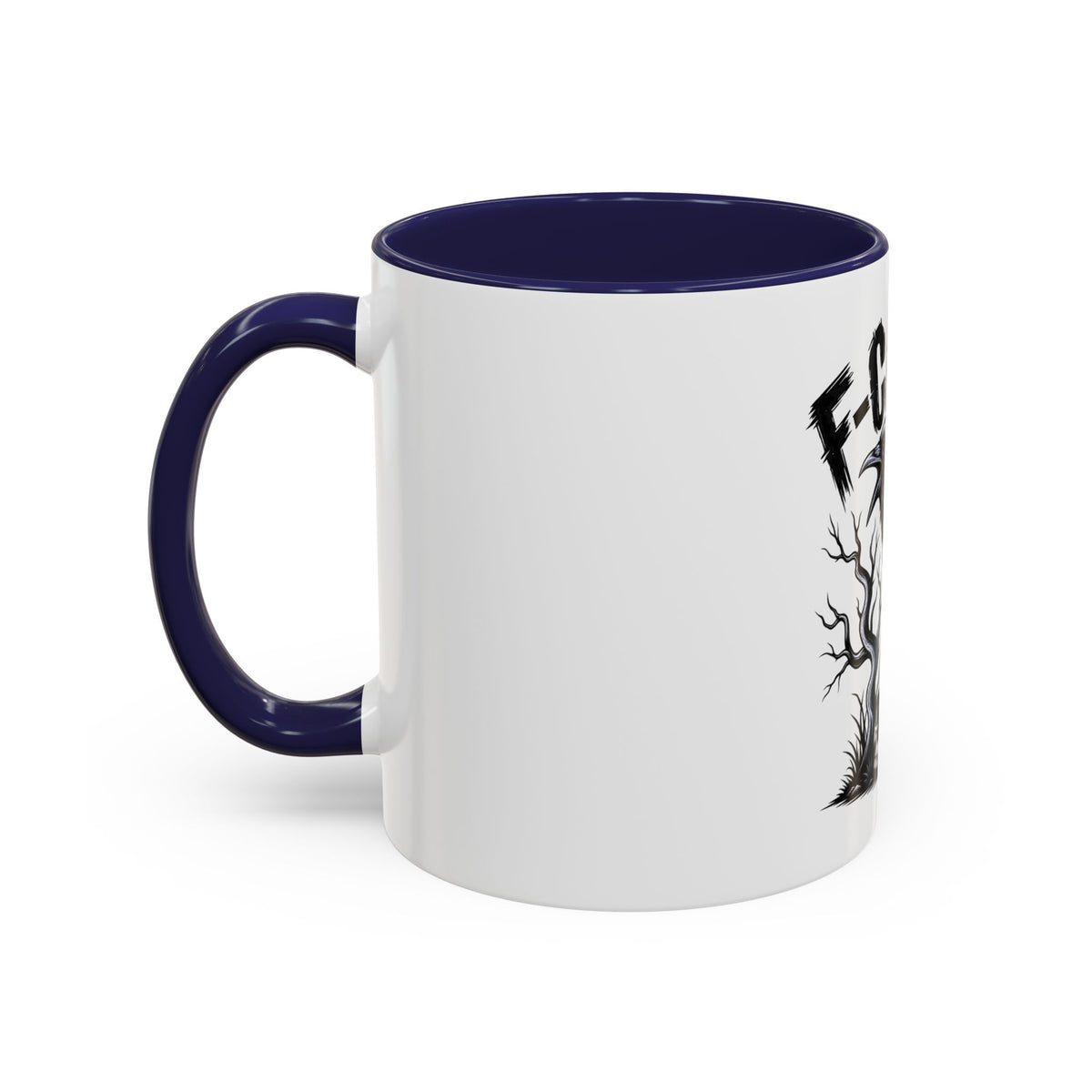 Raven Skull Coffee Mug — Gothic "F-CAW-F" Accent Mug (11/15oz)