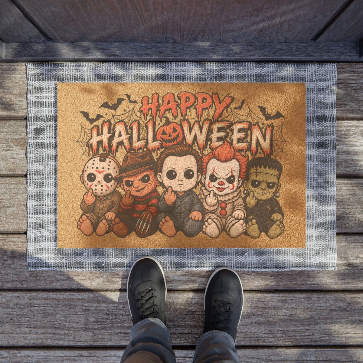 Happy Halloween Horror Icons Doormat