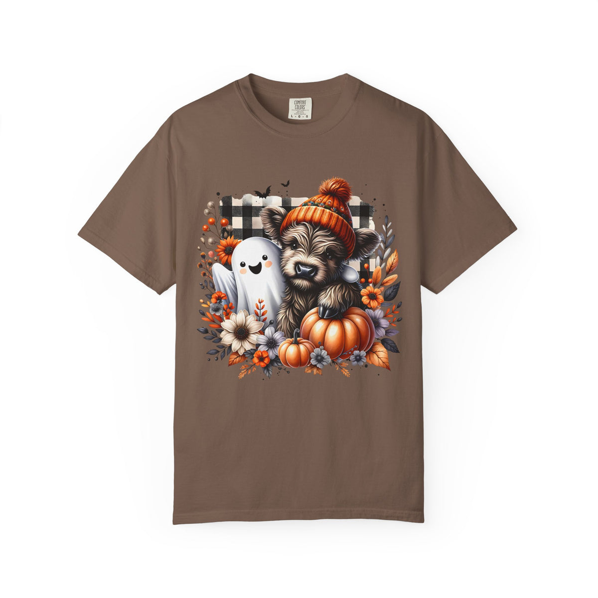 Halloween Cow & Ghost T-Shirt — Autumn Pumpkin Cozy Tee