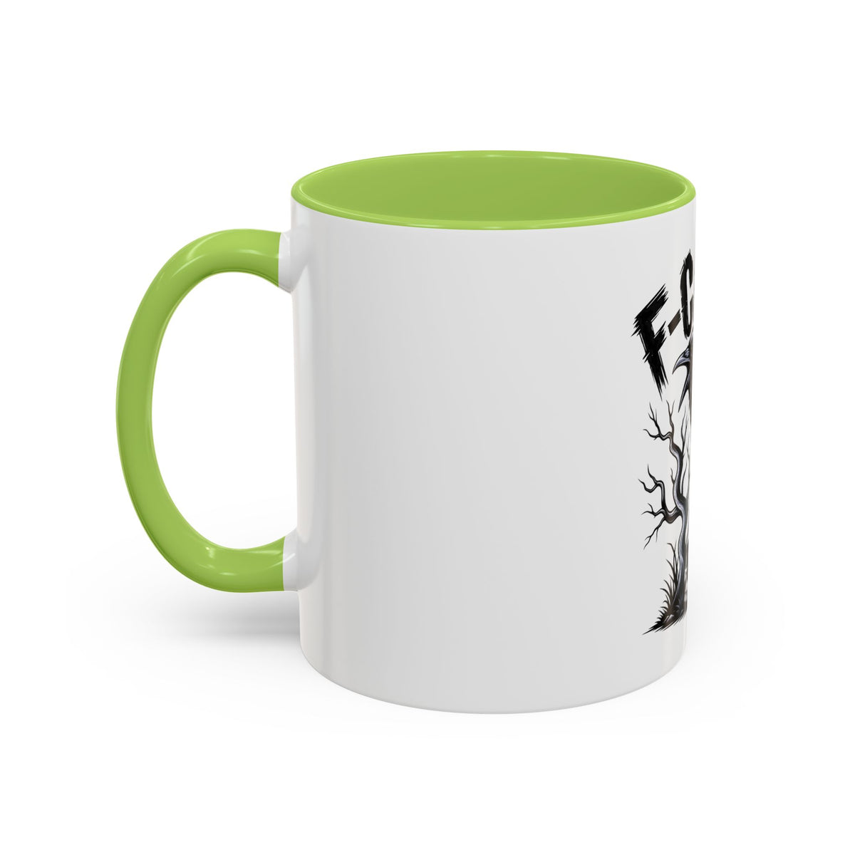 Raven Skull Coffee Mug — Gothic "F-CAW-F" Accent Mug (11/15oz)