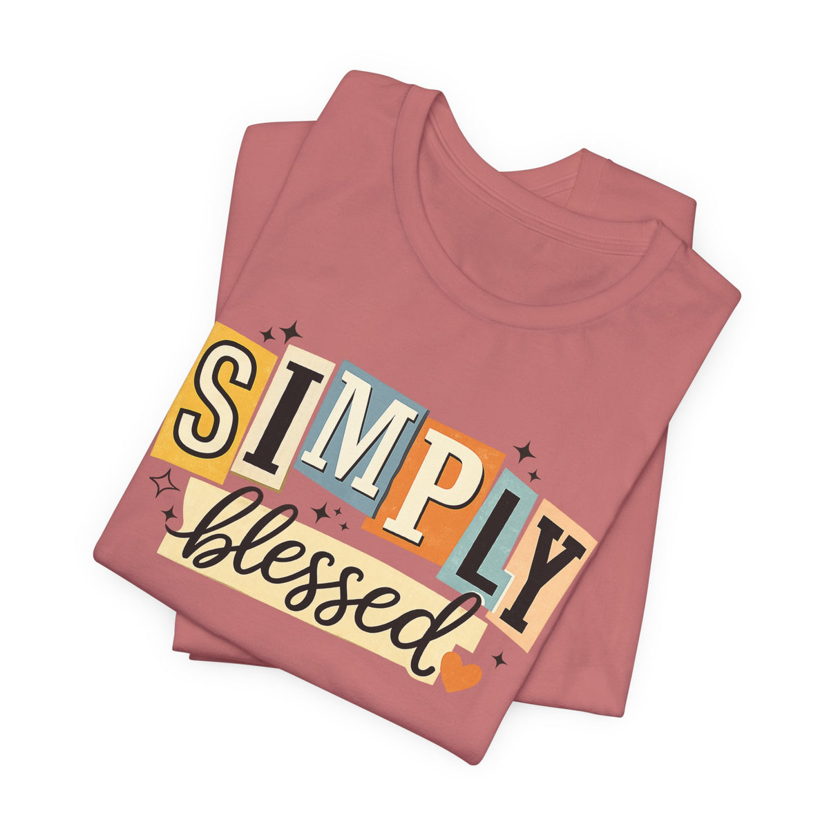 Simply Blessed T-Shirt — Retro Script Faith Tee