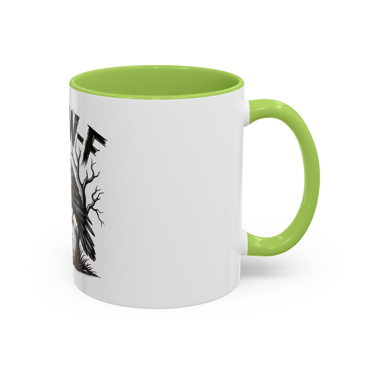 Raven Skull Coffee Mug — Gothic "F-CAW-F" Accent Mug (11/15oz)