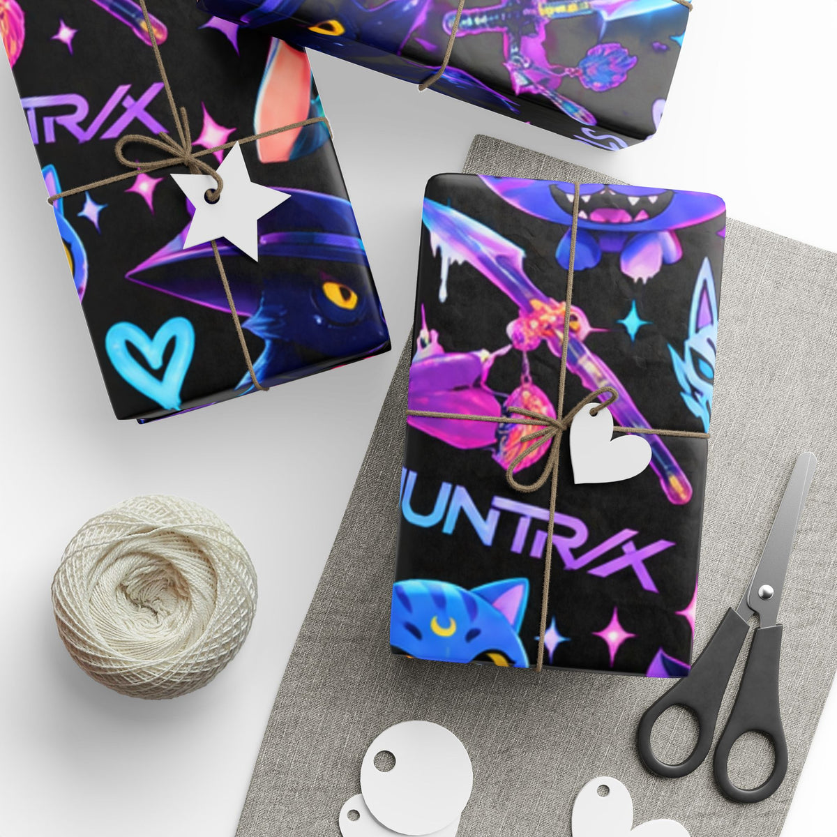 K-Pop Demon Hunters Wrapping Paper — Neon Anime Girls Gift Wrap