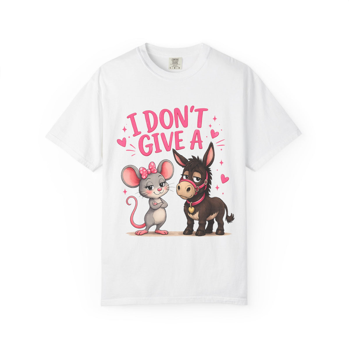 I Don't Give a — Cute Mouse & Donkey Graphic Tee