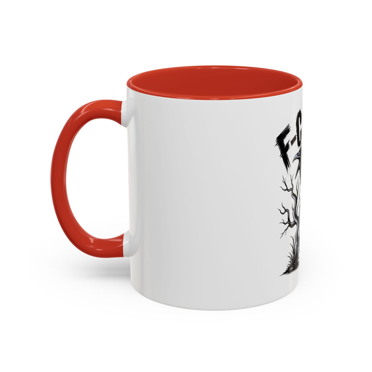 Raven Skull Coffee Mug — Gothic "F-CAW-F" Accent Mug (11/15oz)