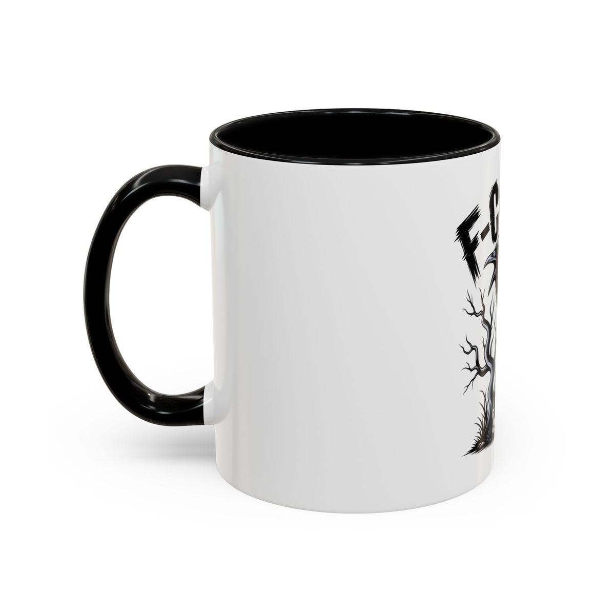 Raven Skull Coffee Mug — Gothic "F-CAW-F" Accent Mug (11/15oz)