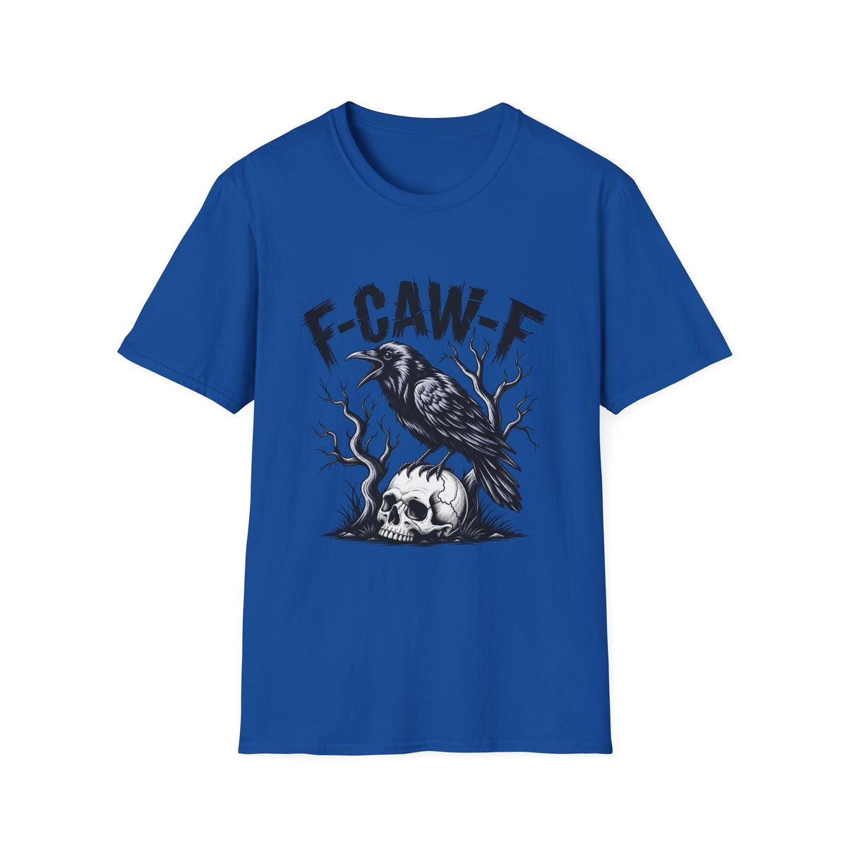 T-Shirt — 'F-CAW-E' Raven Graphic Tee (Gothic Crow Design)