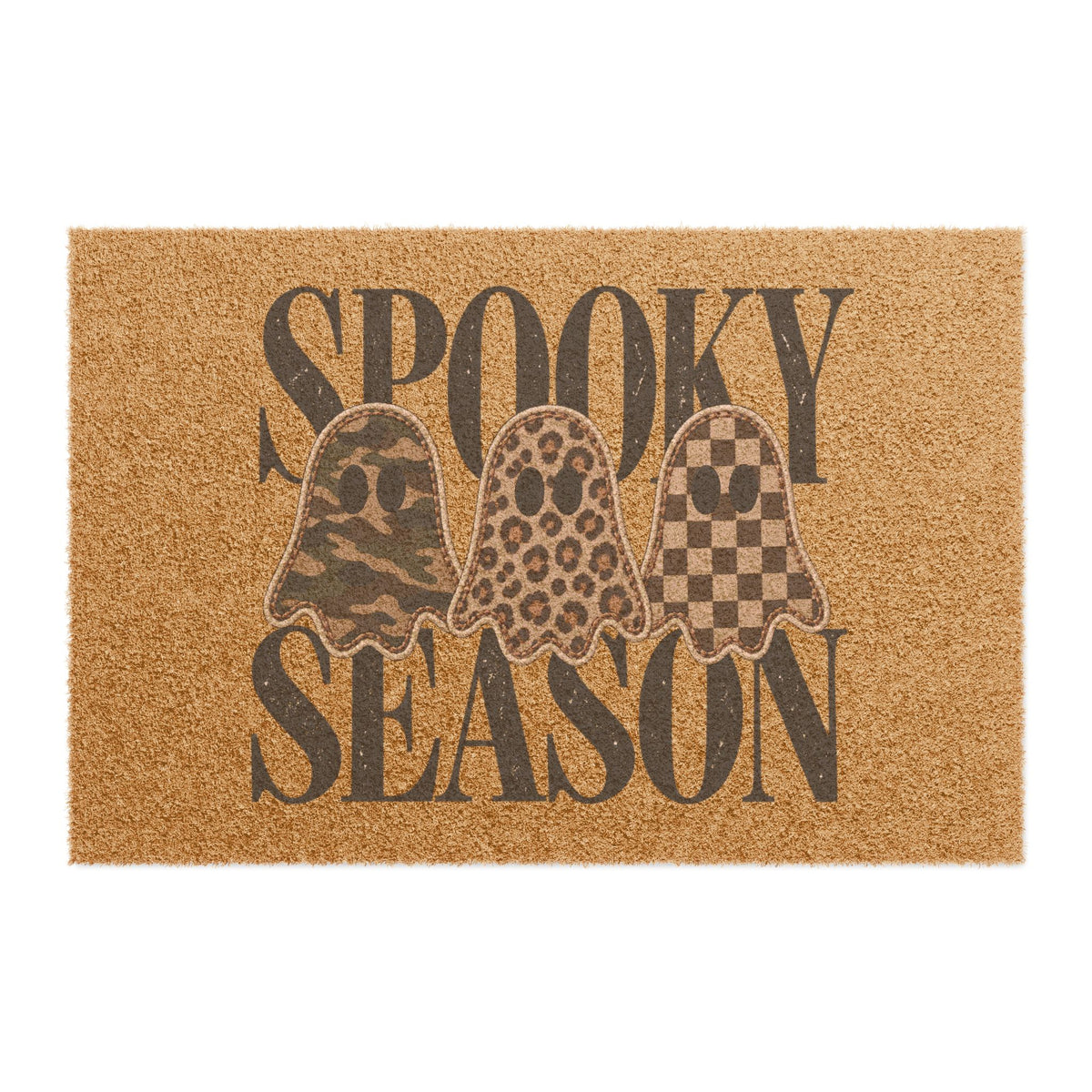 Spooky Season Doormat — Patterned Ghost Halloween Welcome Mat