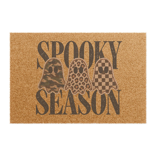 Spooky Season Doormat — Patterned Ghost Halloween Welcome Mat