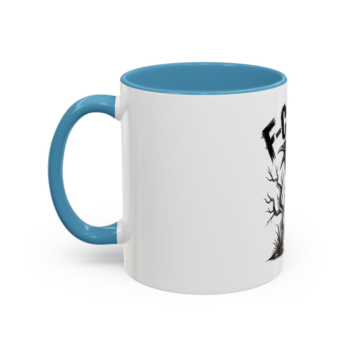 Raven Skull Coffee Mug — Gothic "F-CAW-F" Accent Mug (11/15oz)