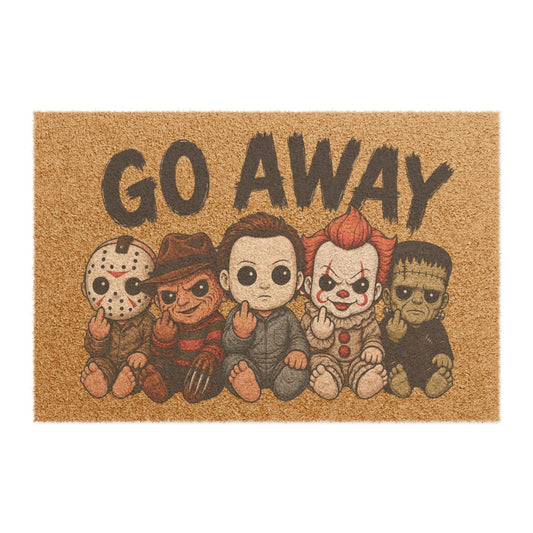 Go Away Horror Characters Doormat