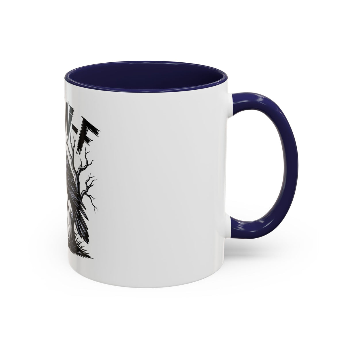 Raven Skull Coffee Mug — Gothic "F-CAW-F" Accent Mug (11/15oz)