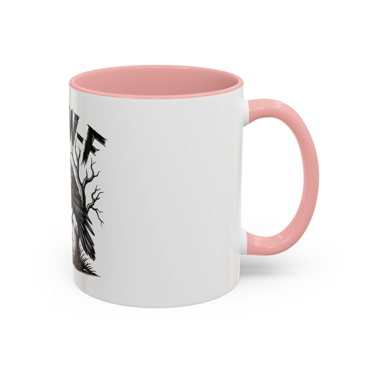 Raven Skull Coffee Mug — Gothic "F-CAW-F" Accent Mug (11/15oz)